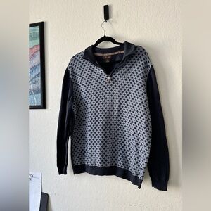 Tasso Elba Men's Zip-Up Sweater in Black and Gray